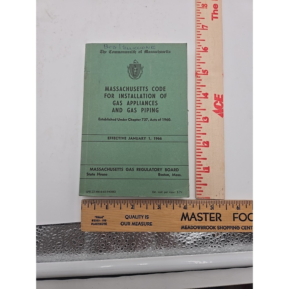 Massachusetts Code For Installation‎ Of Gas Applances And Piping 1966